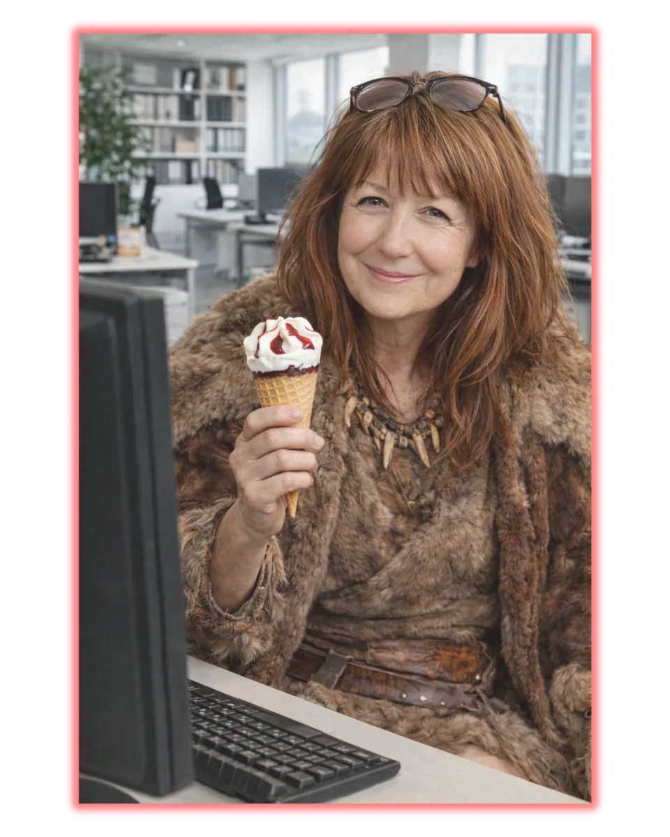 Ein Eis am Schreibtisch